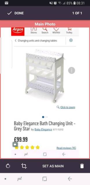 baby elegance changing unit argos
